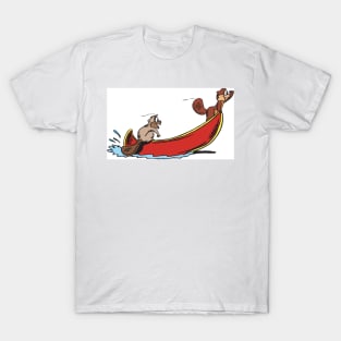 Cute Beavers in Canoe T-Shirt